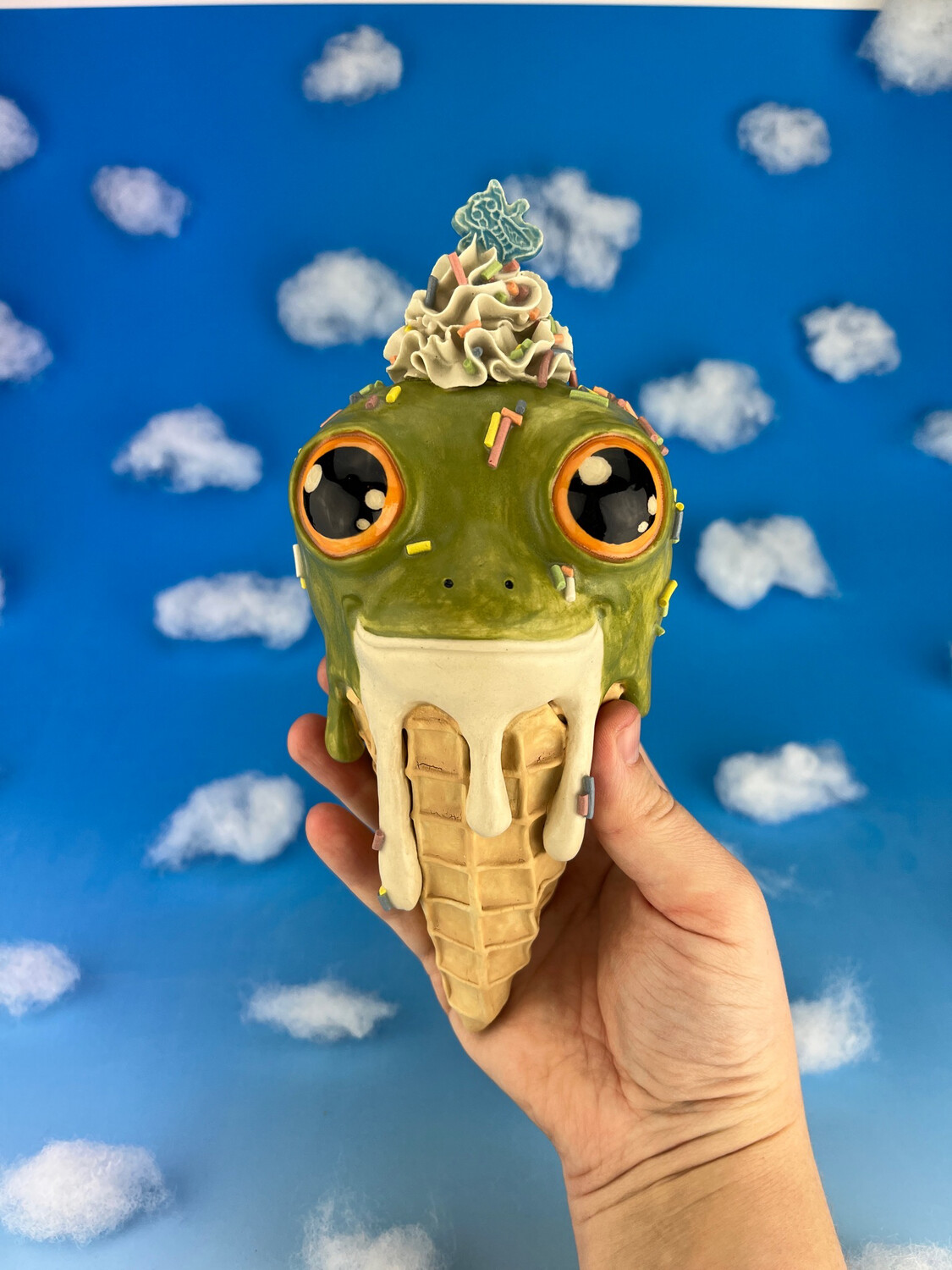 Frog Ice Cream Wall Sculpture
