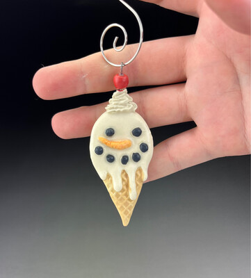 Snowman Ice Cream Ornament