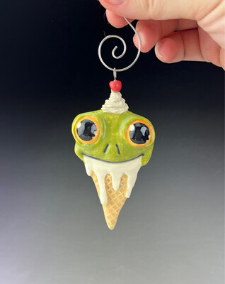 Frog Ice Cream Ornament