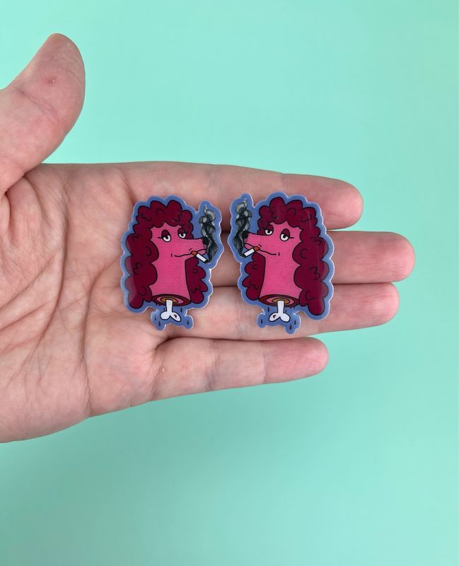 Smokin’ Poodle Earrings