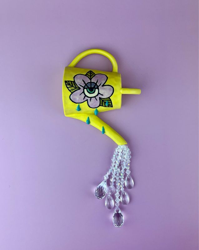 Yellow Sun-Catcher Watering Can