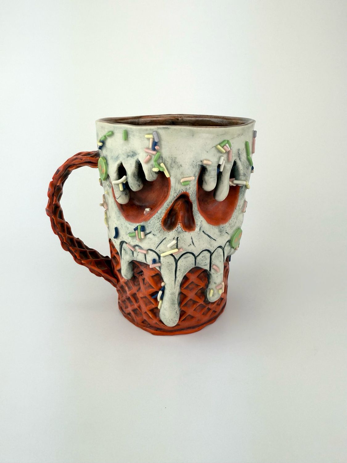 Orange Skull Ice Cream Mug