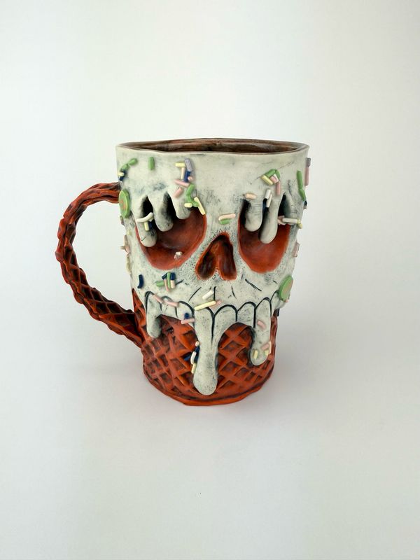 Orange Skull Ice Cream Mug