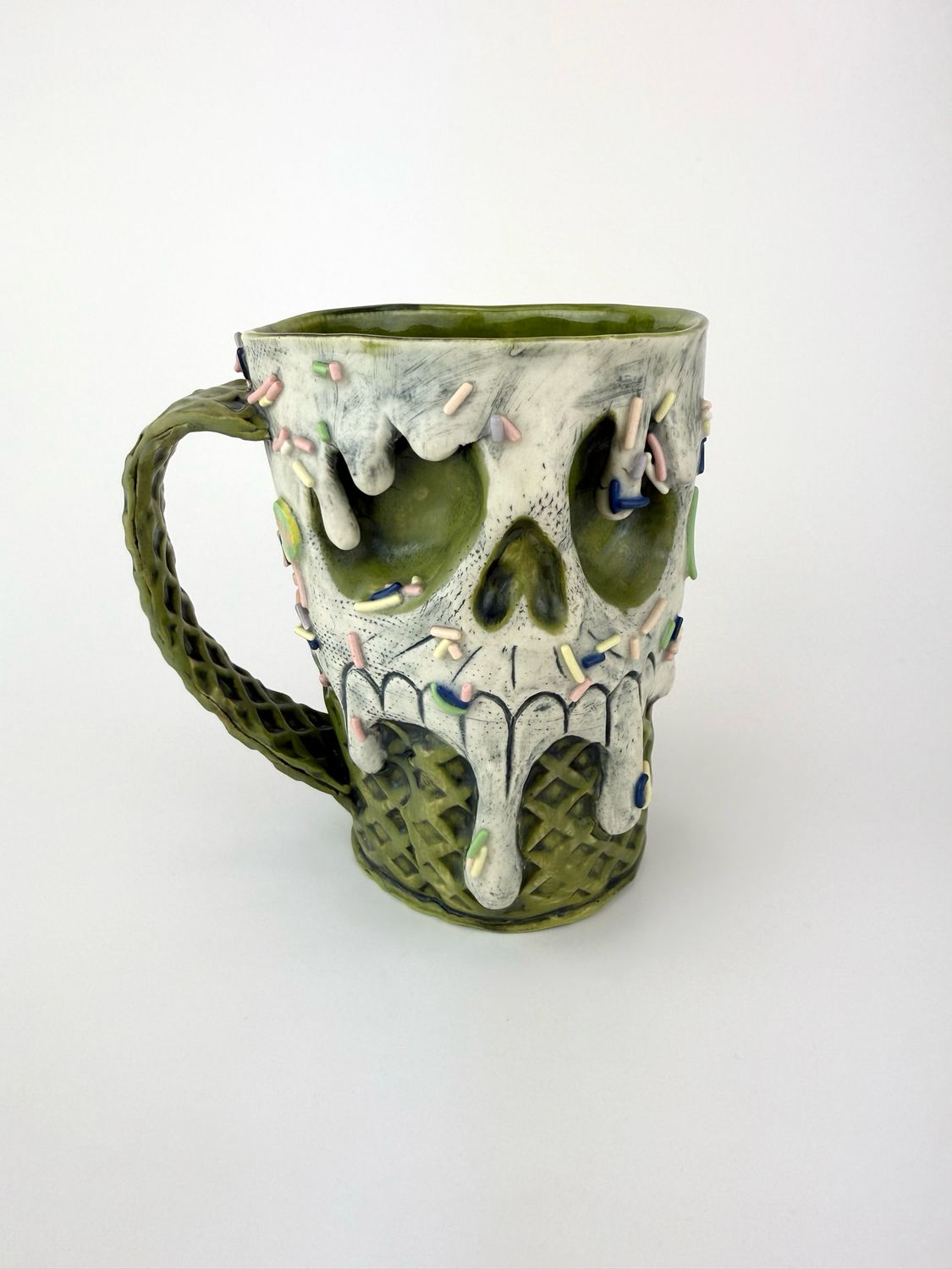 Green Skull Ice Cream Mug