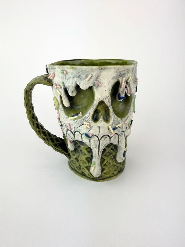 Green Skull Ice Cream Mug