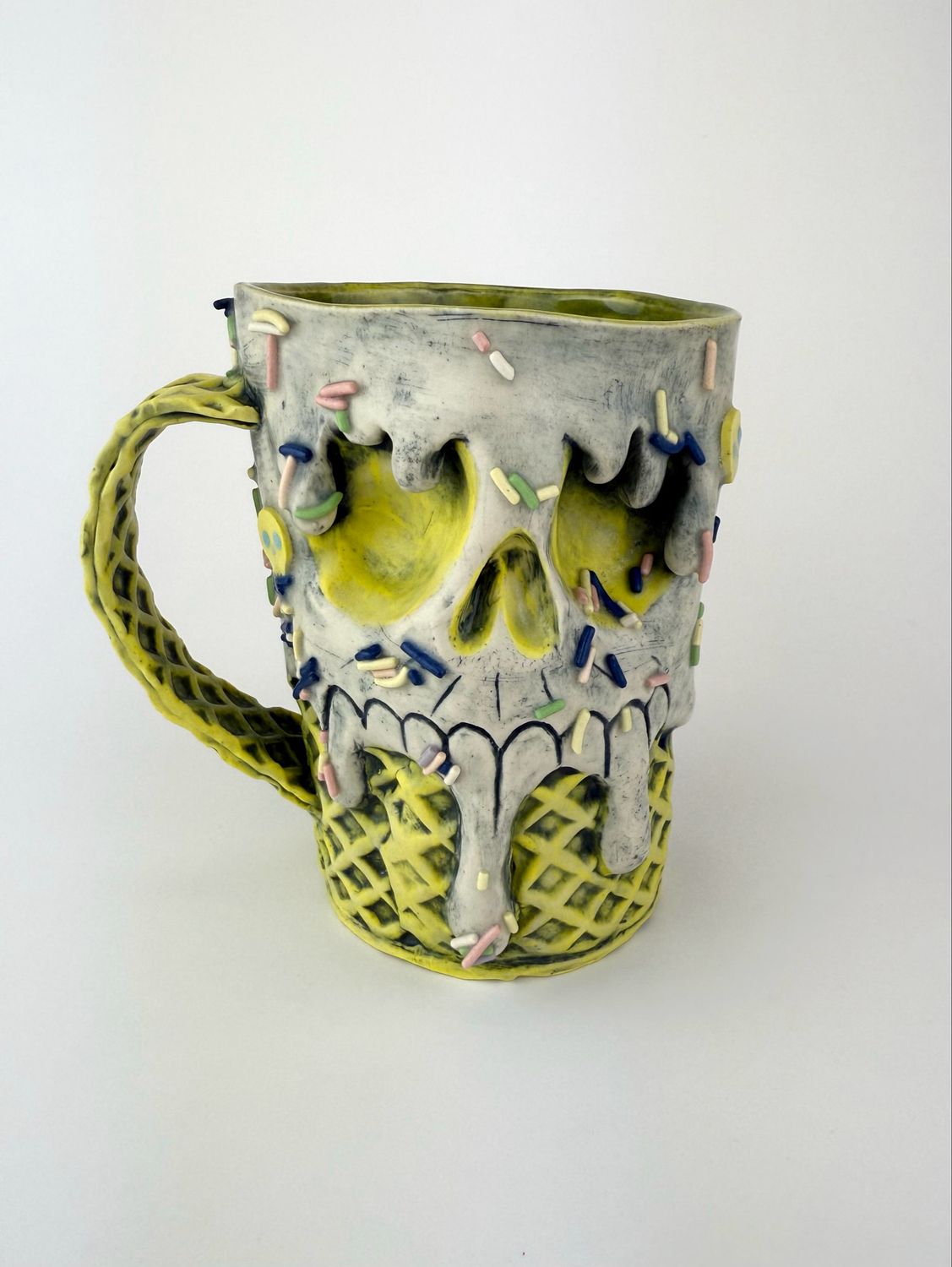 Yellow Skull Ice Cream Mug