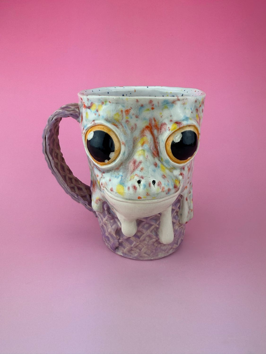 Rainbow Speckle Frog Ice Cream Mug 1