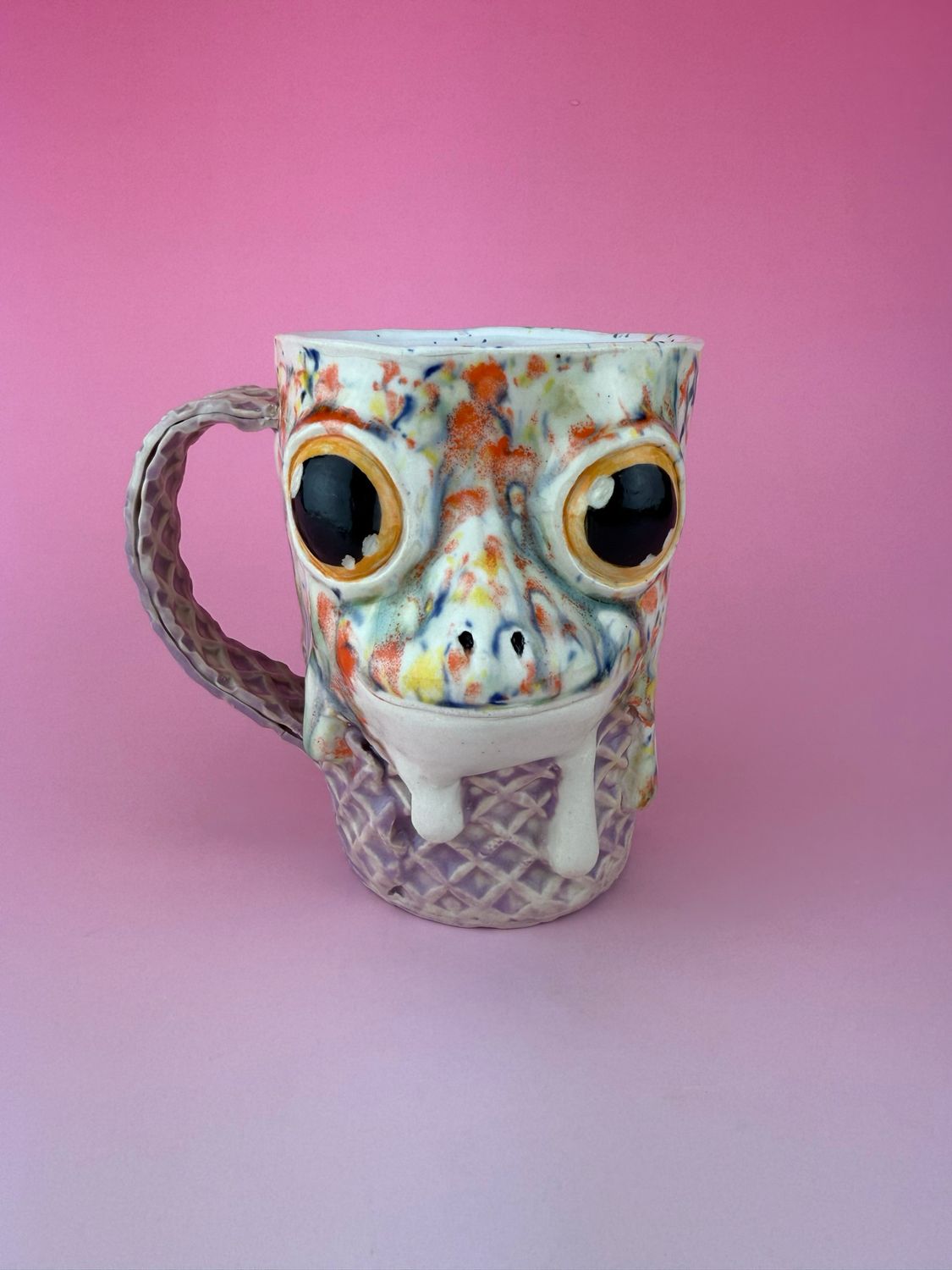 Rainbow Speckle Frog Ice Cream Mug 2