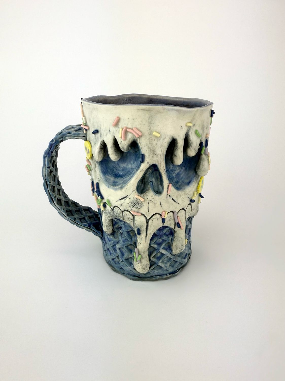 Indigo Skull Ice Cream Mug