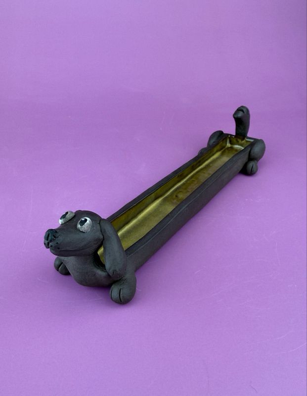 Small Dachshund Tray - Frosted Lemon