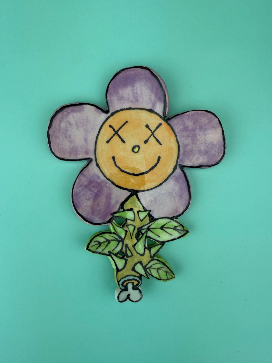 Flower Trinket Tray/Wall Piece - Purple