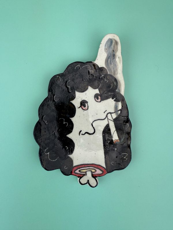 Smokin’ Poodle Tray/ Wall Piece - Black Doobie