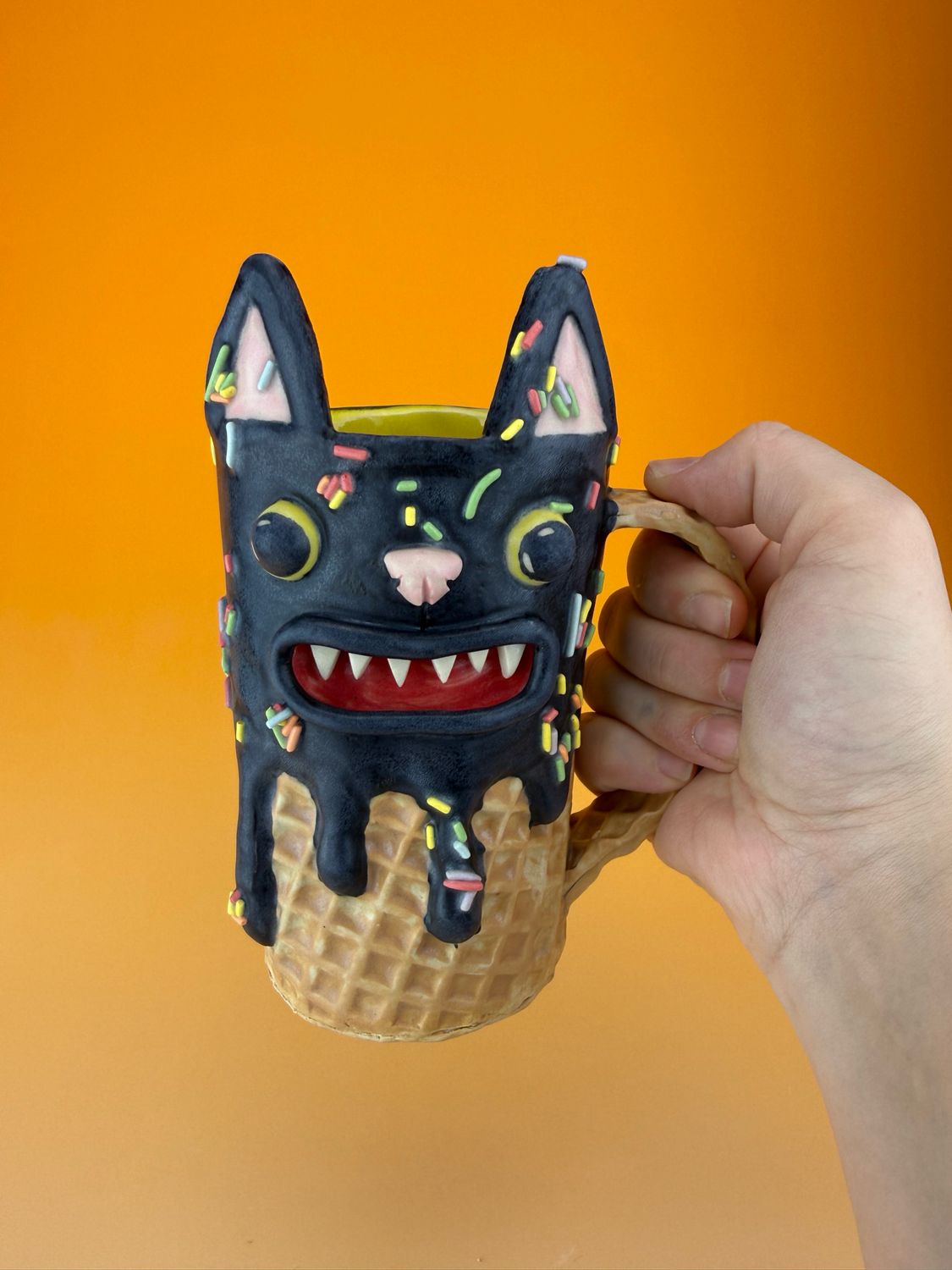 Black Cat Ice Cream Mug