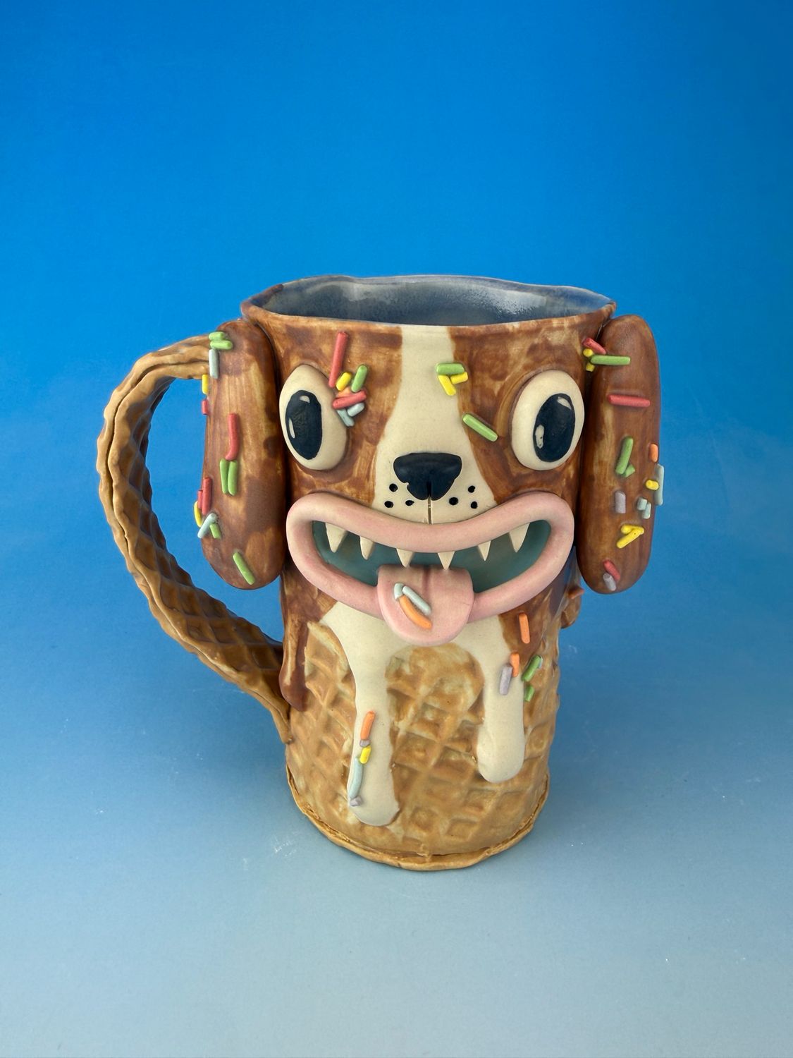 Brown/white Dog Ice Cream Mug