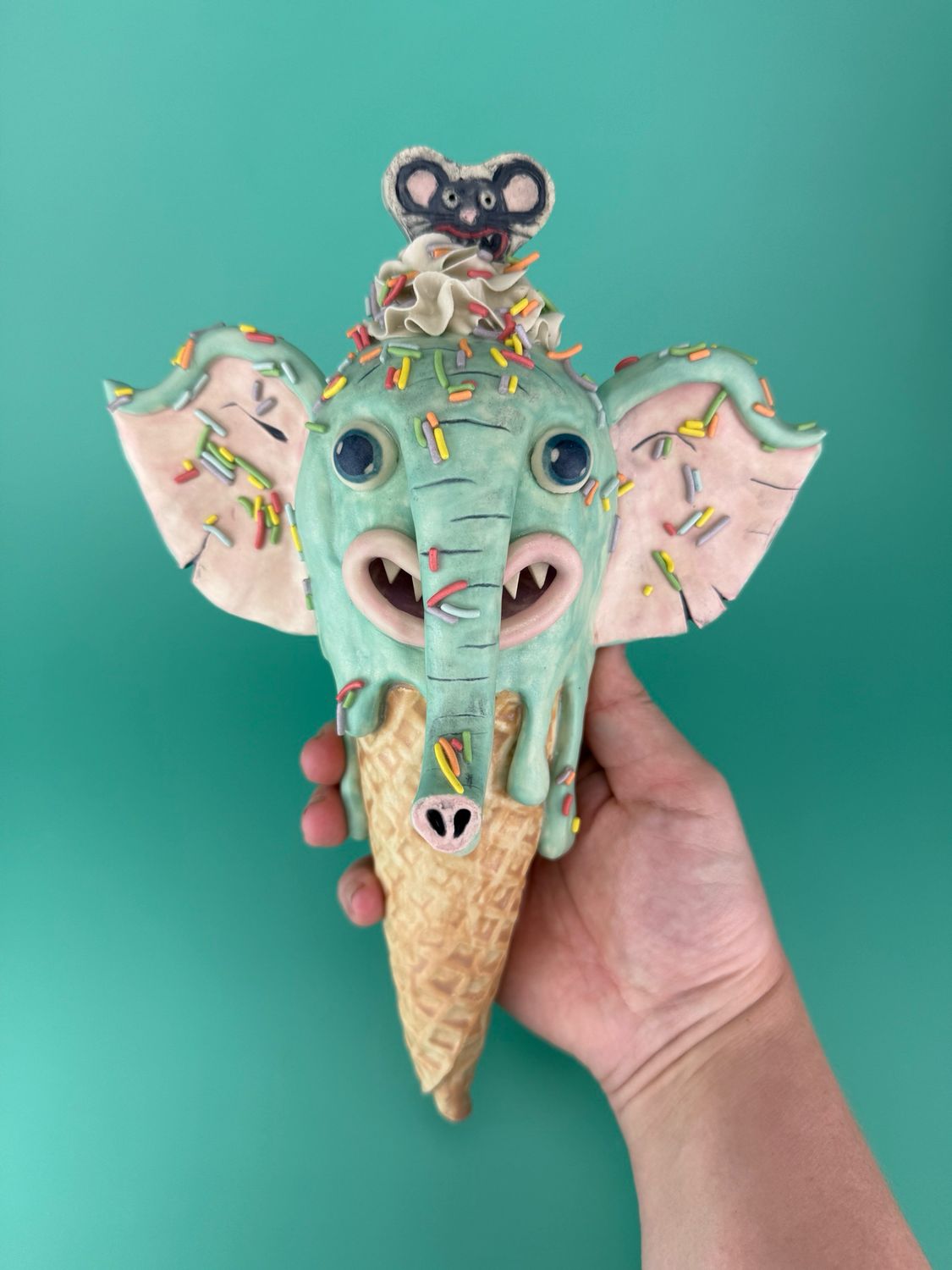 Elephant Ice Cream Cone Wall Piece Elephant Ice Cream Cone Wall Piece