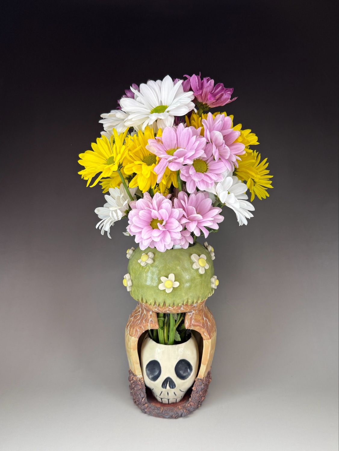 Layers Of Earth Skull Vase