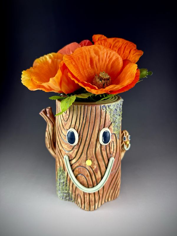Stump Vase With Morels 2