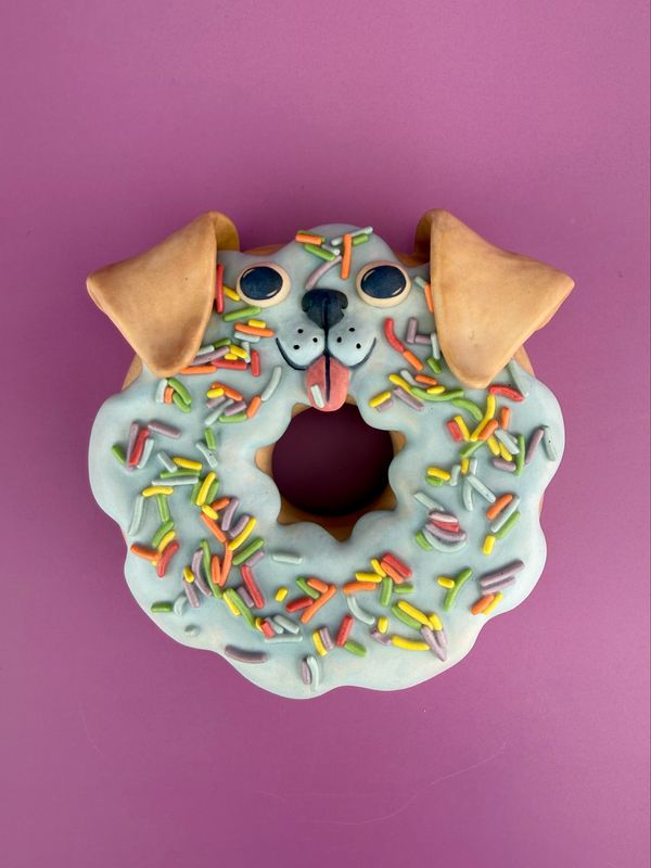 Donut Pet Wall Piece - Blue Dog