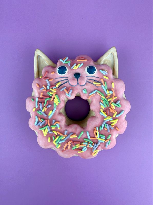 Donut Pet Wall Piece - Pink Cat