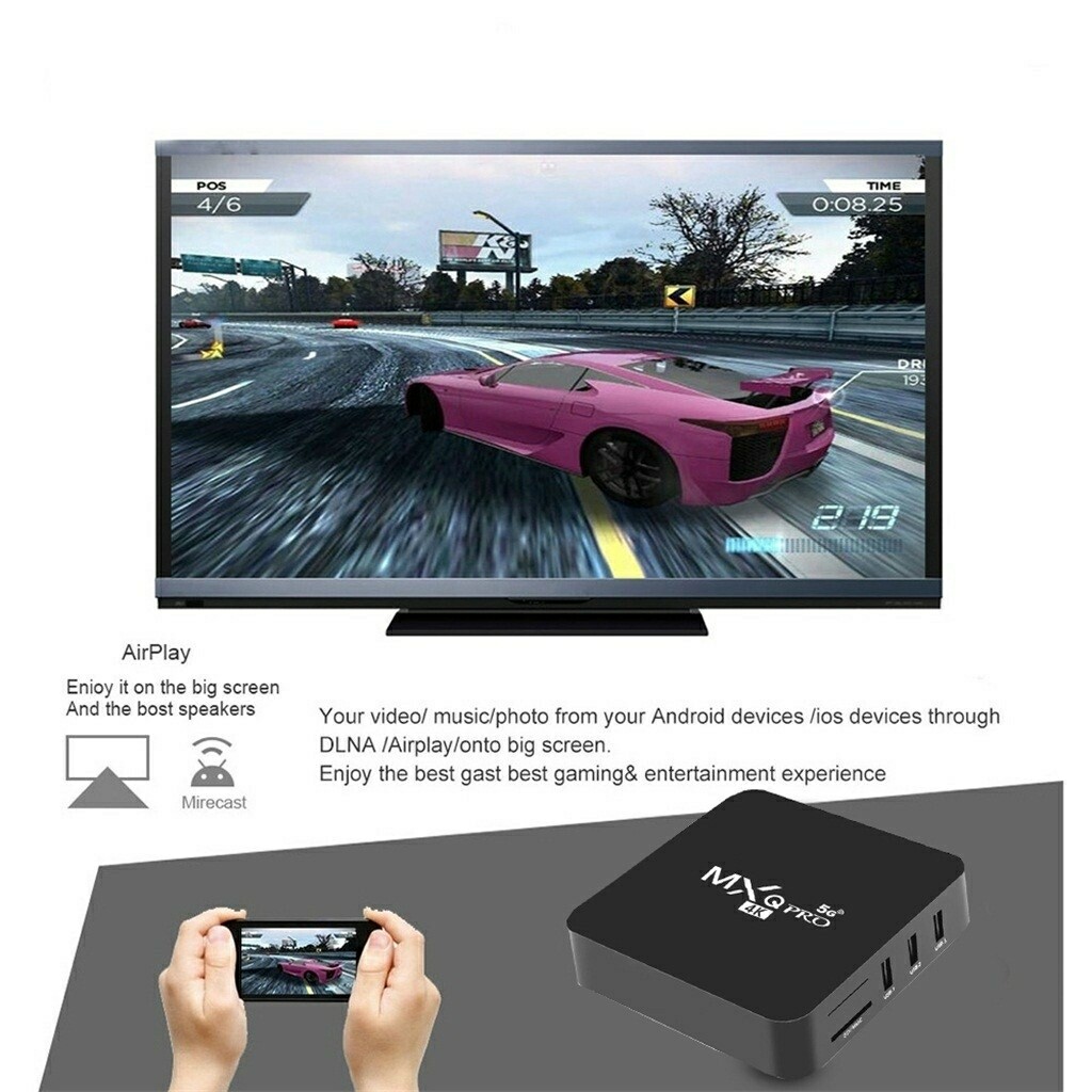 Smart Tv Media Player 4k 2.4ghz / 5ghz Wifi Android 9.0 Quad Core