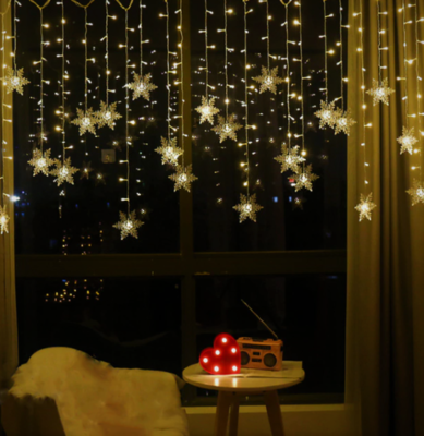 Christmas Curtains - Snowflakes LED