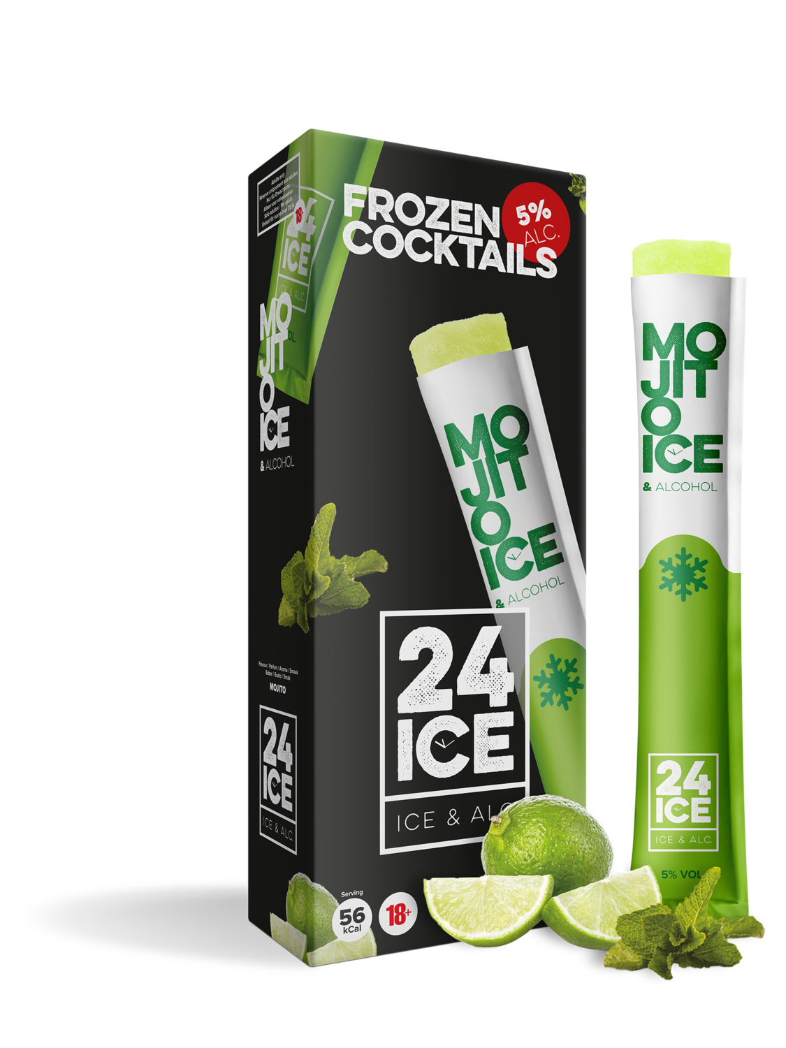 24 ICE - Mojito Frozen Cocktail - Pack: 5 x 65ml