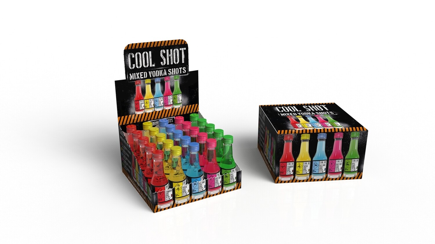 Cool Shot - Mixed Flavoured Vodka Shots - Box: 25 x 20ml (15% ABV)