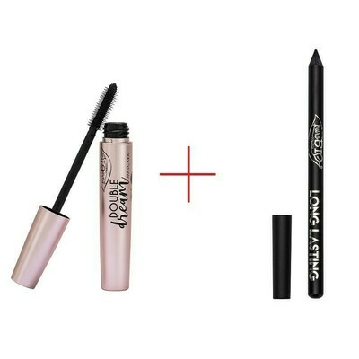 PUROBIO COSMETICS KIT MASCARA DOUBLE DREAM + MATITA OCCHI LONG LASTING NERO INTENSO