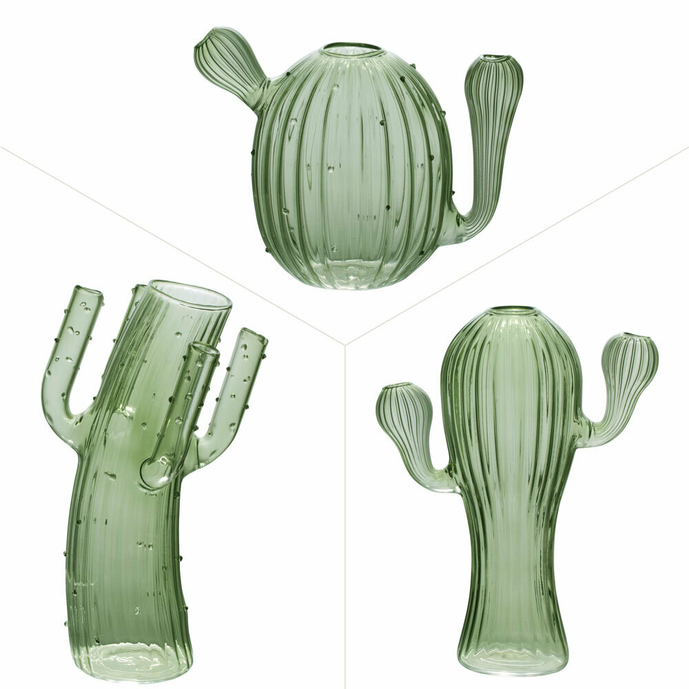 vases trio cactus vert