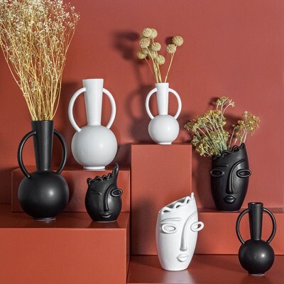vase face noir ou blanc 22.2 cm