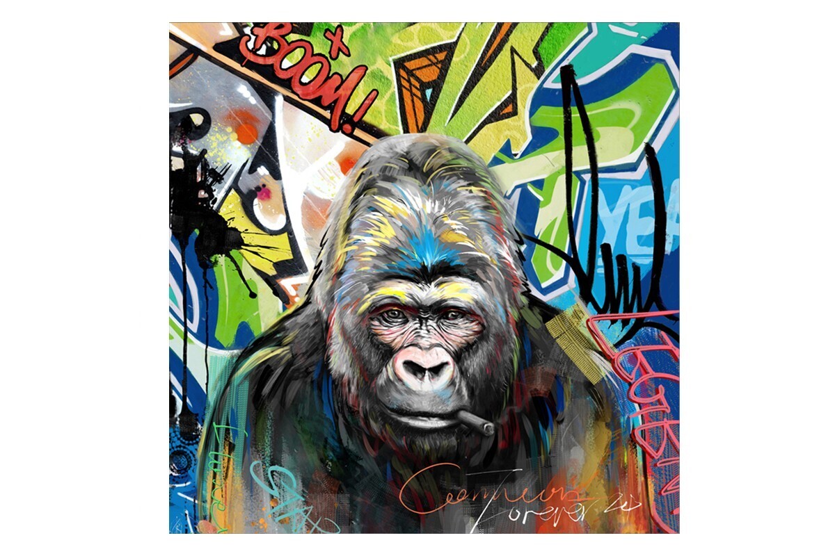 Tableau gorille graffiti 100*100 - GALLERY