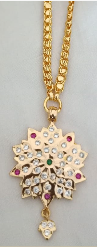 South Indian Impon Five Metal Long Chain With muggapu  Dollar