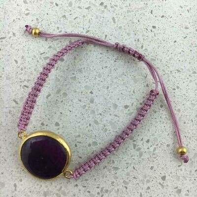 33337 - Gold Plated Stone Cotton Bracelet