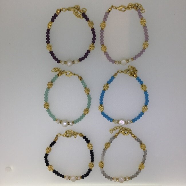BB-2001 Gold Plated Stone Bracelets