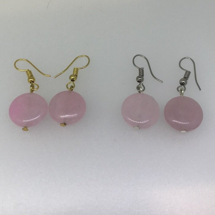 BE-2004 - Silver &amp; Gold plated stone earrings