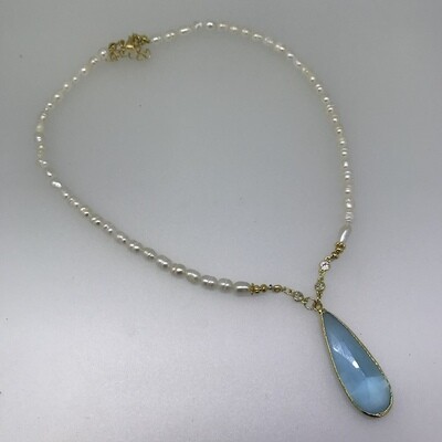 BN-1901 Gold plated stone necklace