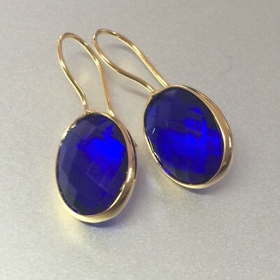 BE-835 Gold plated stone earrings