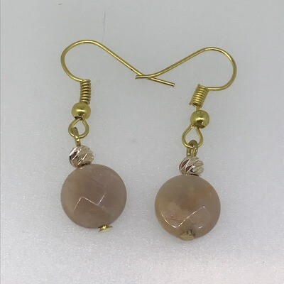BE-7 Silver & Gold plated stone earrings