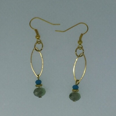 BE-2006 Silver & Gold plated earrings
