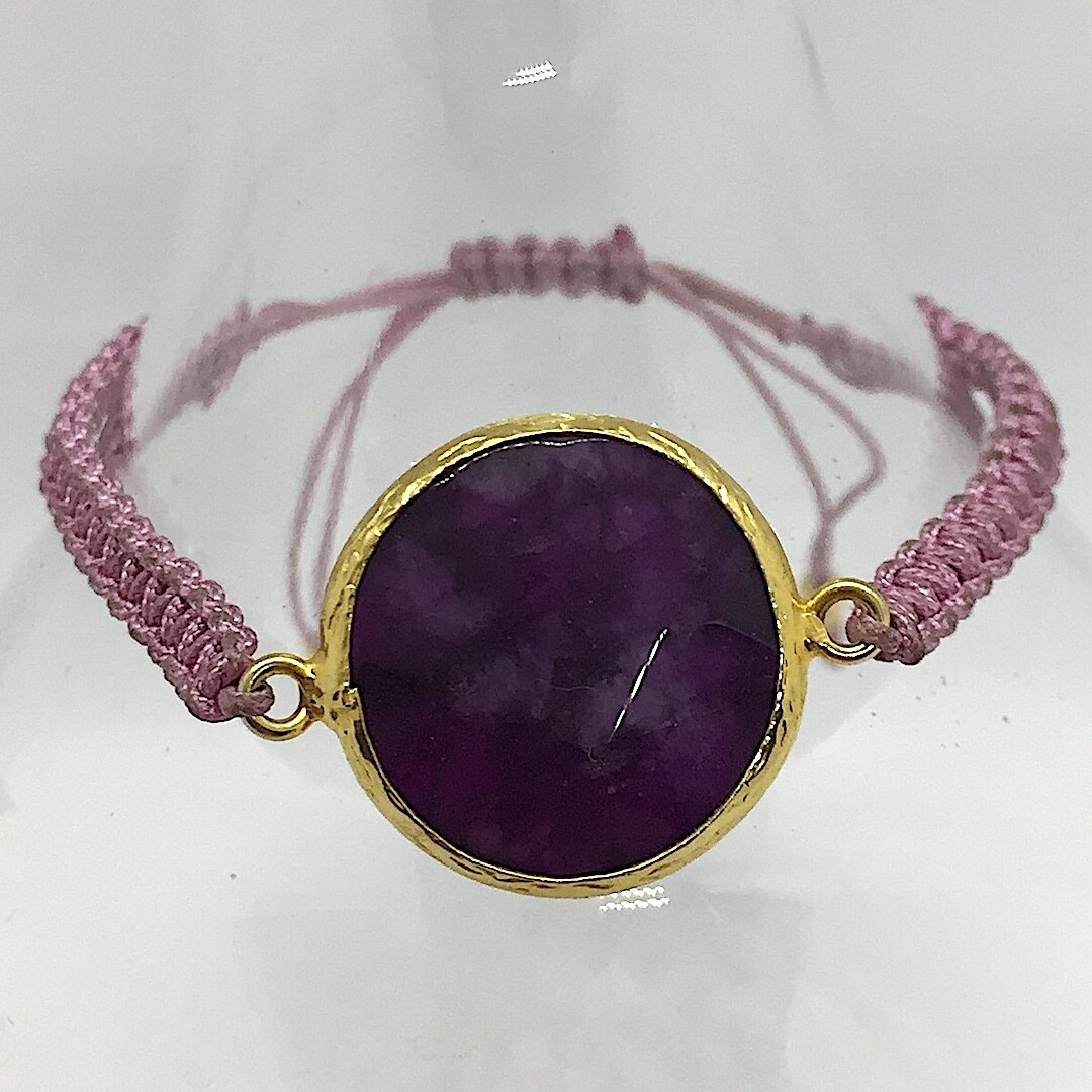 33337 - Gold Plated Stone Cotton Bracelet