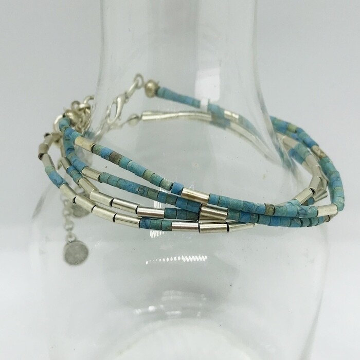 OTB-20 Silver plated blue bracelets