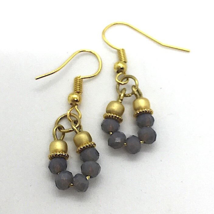 BE-20 Gold plated stone earrings