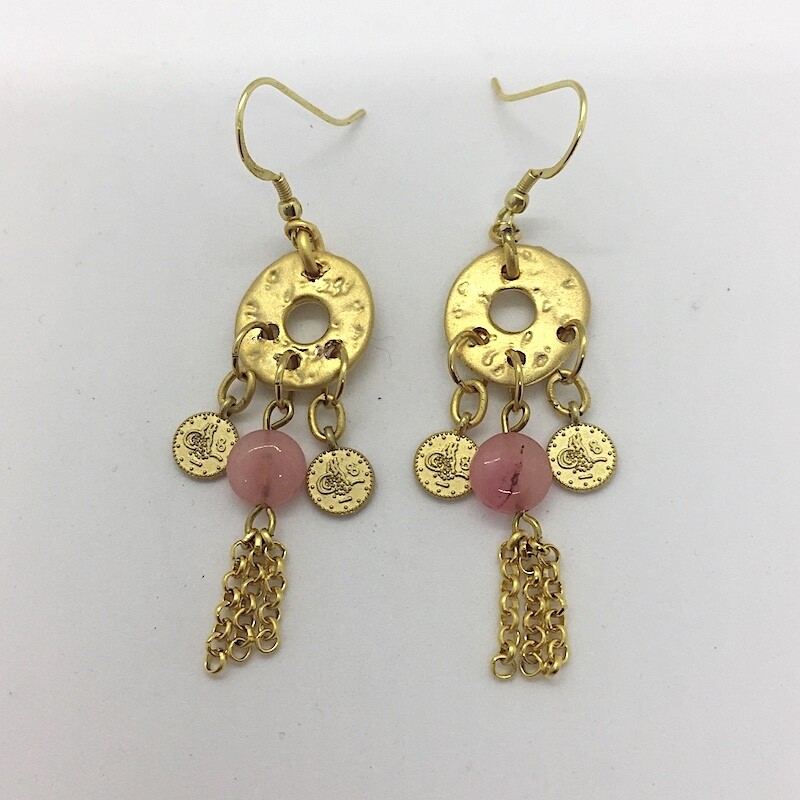 BE-22 Gold plated stone earrings