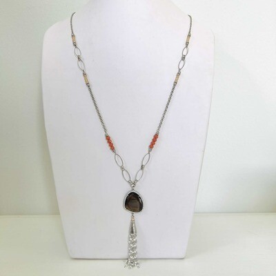 31497S - Silver Plated Stone Necklace