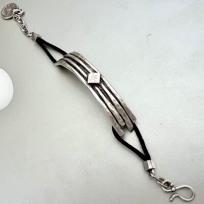 OTB-2345 - Silver Plated Leather Bracelet