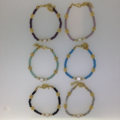 BB-2001 Gold Plated Stone Bracelets
