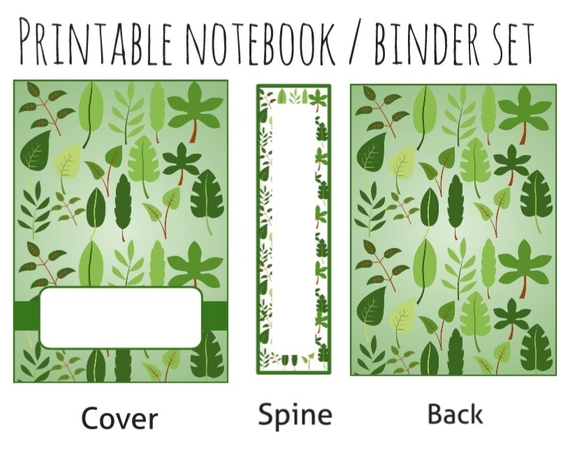 Unique leaf-design book and binder cover set