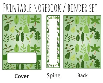 Unique leaf-design book and binder cover set