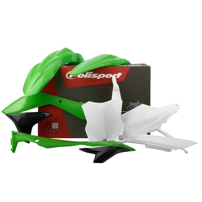 PLASTMASU KOMPLEKTS POLISPORT KAWASAKI KXF450 '16-18 OEM KRĀSAS