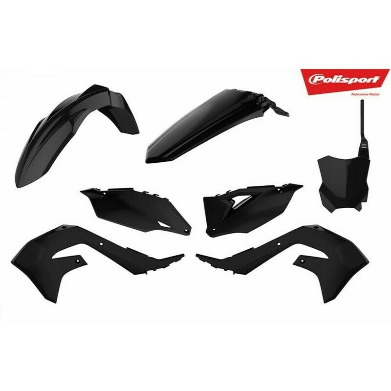 PLASTMASU KOMPLEKTS POLISPORT KAWASAKI KXF250 &#39;21-24 KXF450 &#39;19-23 MELNS